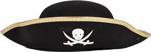 P'tit Clown Cappello pirata bambino nero nastro oro