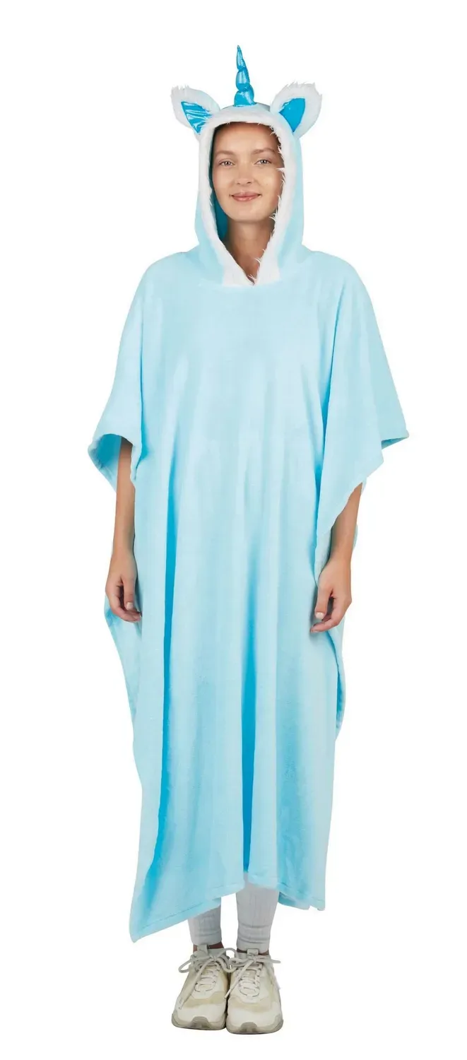 P'tit Clown 97002 poncho blu pastello costume adulto
