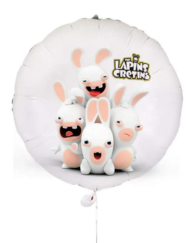 P'tit Clown Conigli Cretins palloncino alluminio 8 cm compleanno