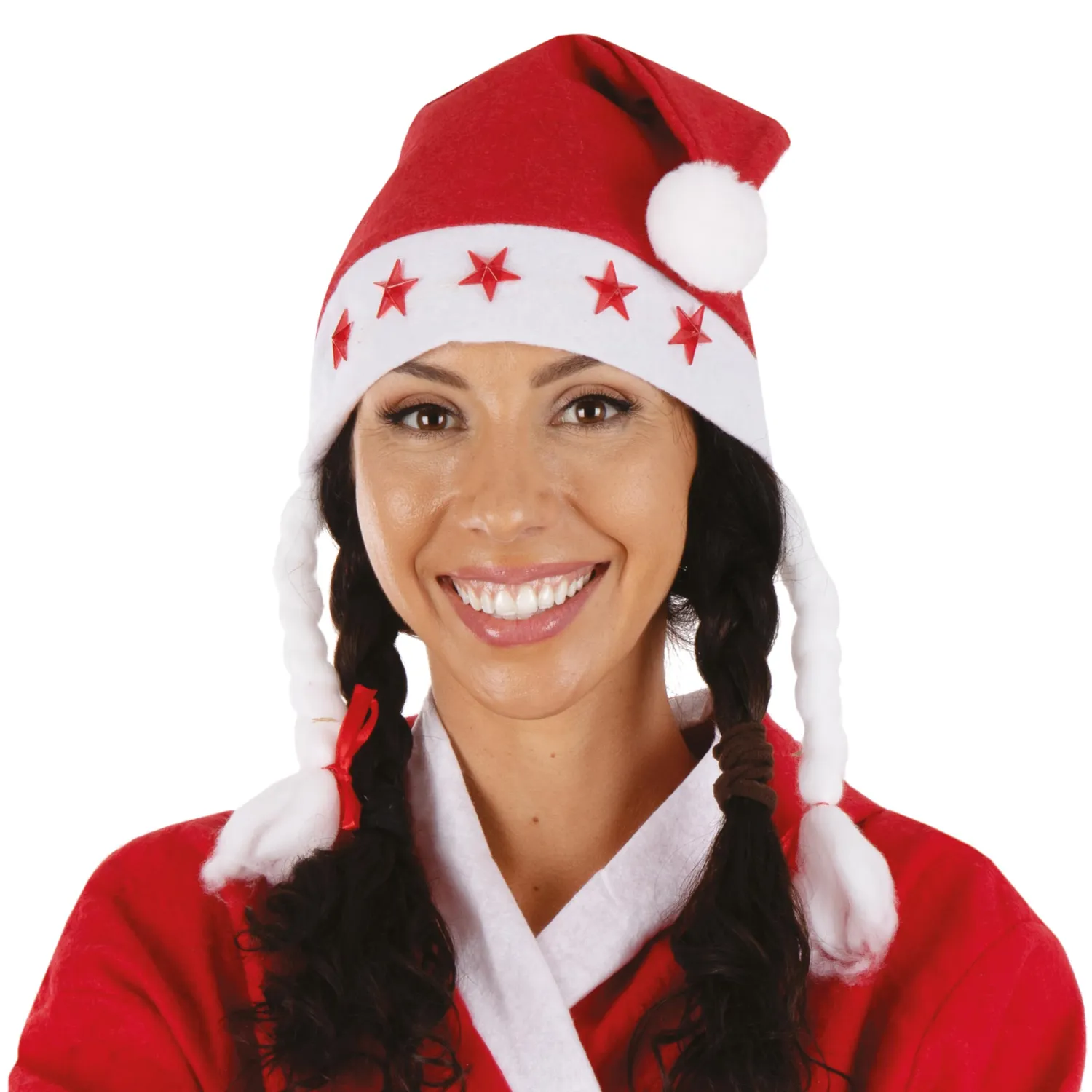 P'tit Clown cappello Mamma Natale luminoso con trecce