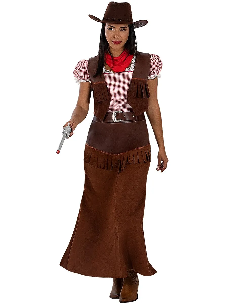 Funidelia Cowgirl Deluxe costume donna S marrone western