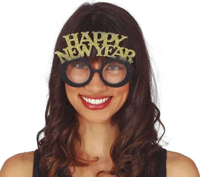 Fiestas Guirca Happy New Year occhiali capodanno argento oro