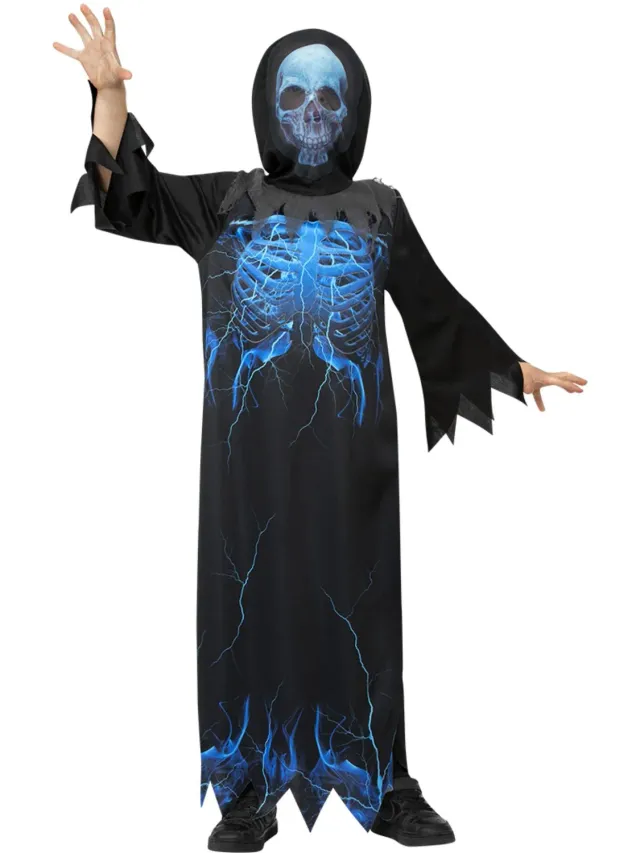 Smiffys Reaper Costume Scheletro S 4-6 Anni Nero