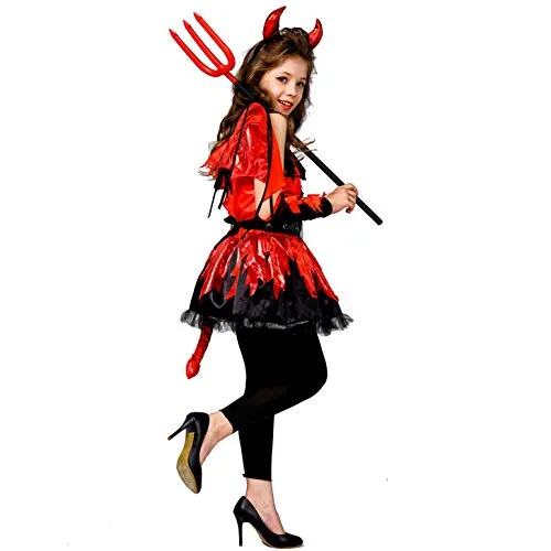 SEA HARE diavolo rosso costume bambina 4-6 anni con ali