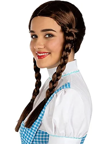 Funidelia Dorothy parrucca trecce castane donna Mago di Oz