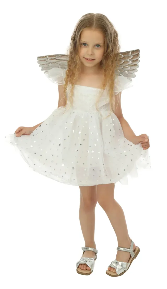 P'tit Clown Costume Angelo Bambina 7-9 Anni Bianco