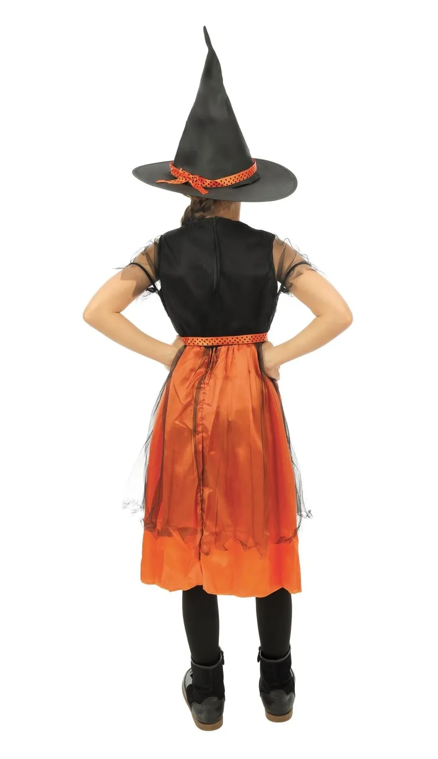 P'tit Clown re77028 costume strega bambina arancione 10/12 anni