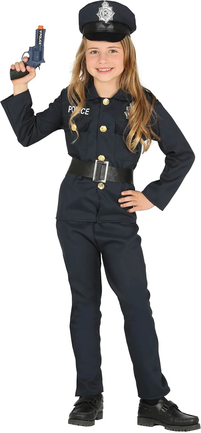 Guirca Costume Poliziotto Bambino Blu 10-12 Anni 151 Cm