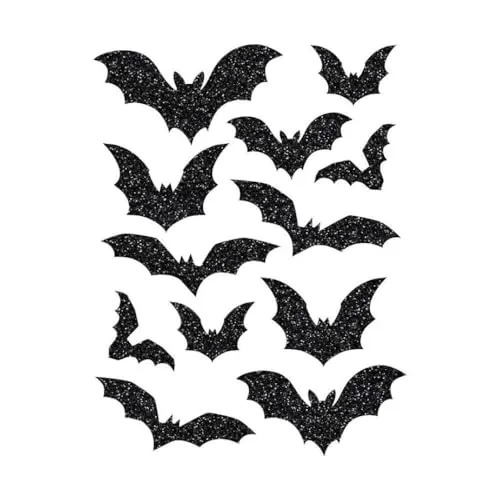 Fiestas Guirca Pipistrello adesivo glitter 30x40 cm nero