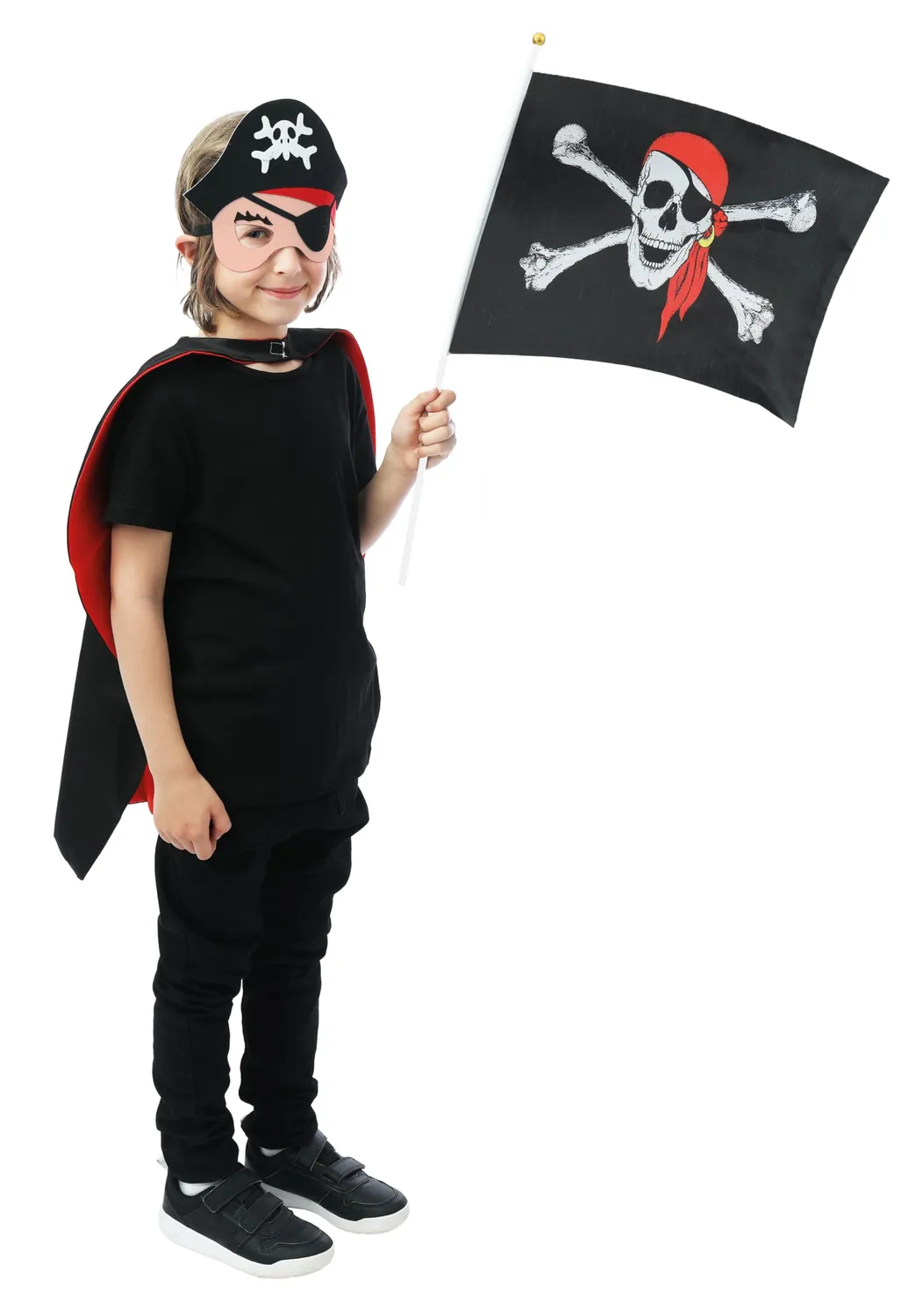 P'tit Clown bandiera pirata nera 30x45 cm poliestere