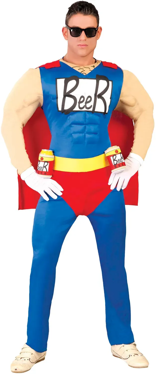 Fiestas Guirca Supereroe Birra costume uomo L 52-54