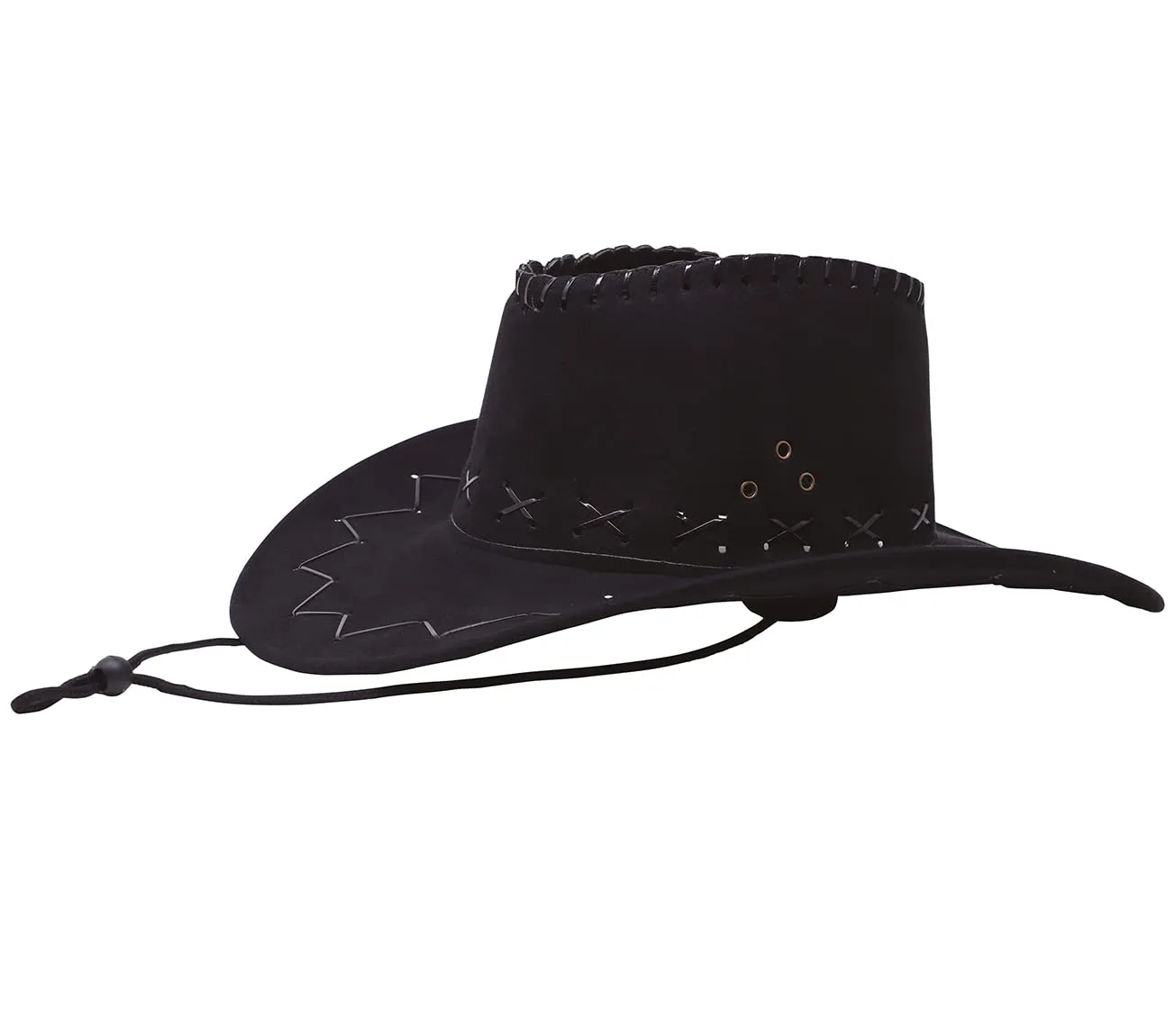 Guirca Cowboy Cappello Simil-Pelle Nero Adulti Unisex
