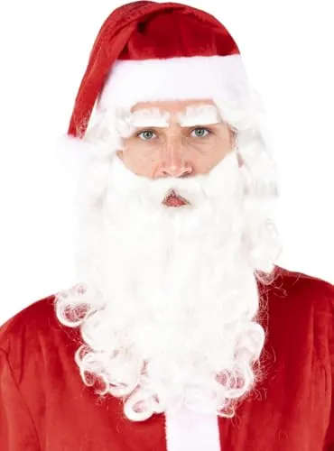 Funidelia Babbo Natale Parrucca e Barba Costume Bianco