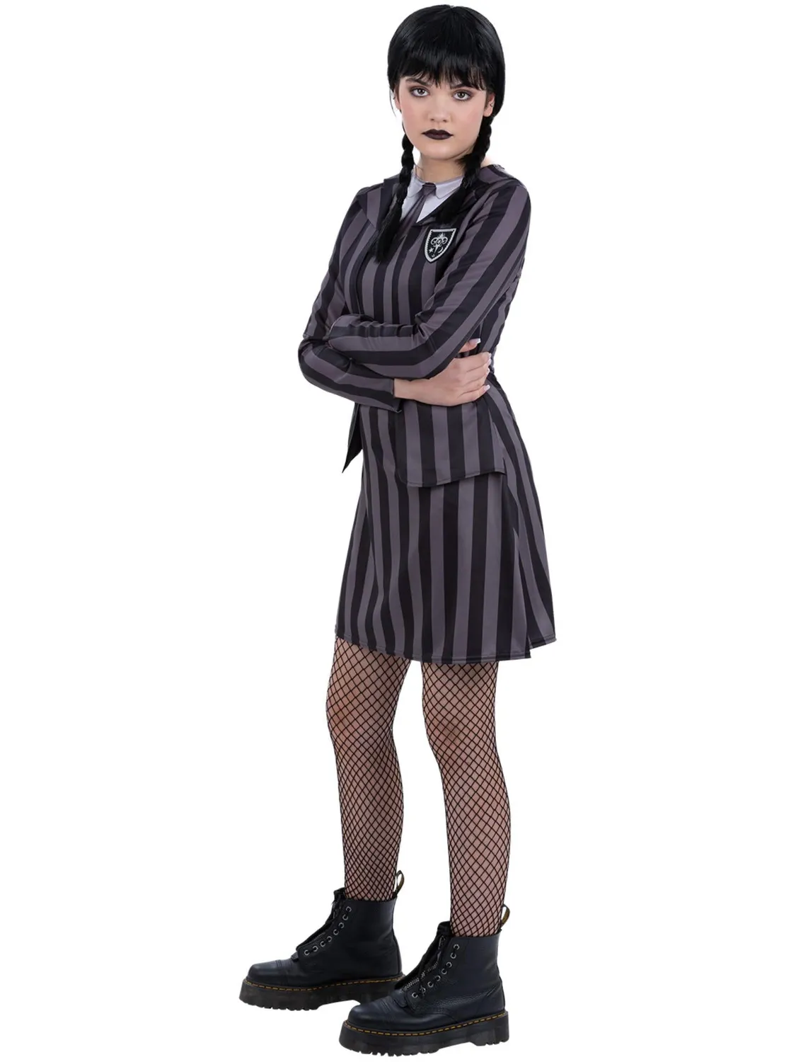 Smiffys Gothic School Uniform costume bambina nero 10-12 anni