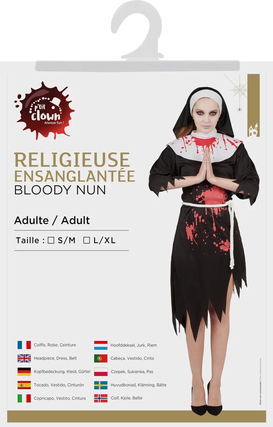 P'tit Clown Suono costume religioso insanguinato S-M adulto