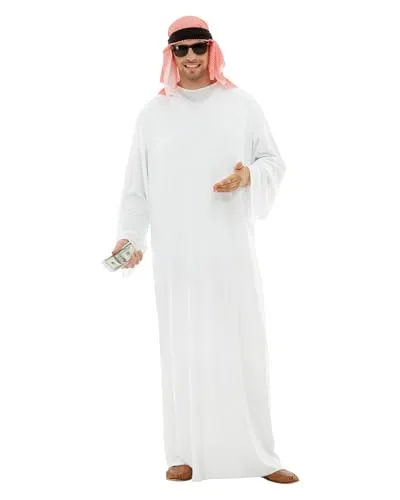 Funidelia Costume Arabo Bianco S con Foulard Uomo