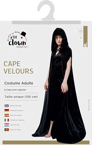 P'tit Clown 44430 Mantello Nero Adulto Halloween