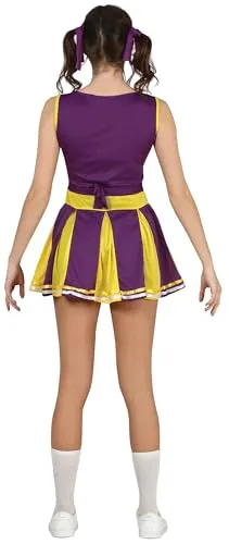 Guirca Cheerleader Teen Costume Viola Giallo Ragazza