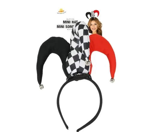 Fiestas Guirca Mini Cappello Joker cappello giullare rosso nero