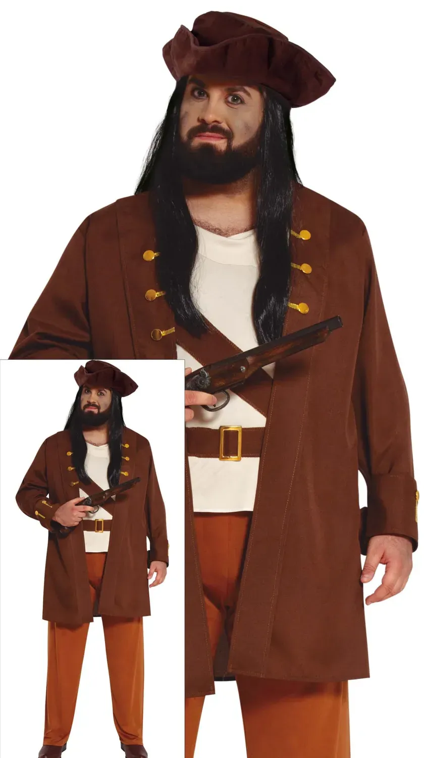 Fiestas Guirca Pirata Capitano costume 14-16 anni marrone