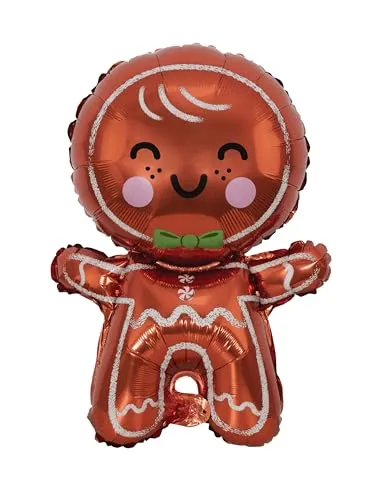 P'tit Clown Palloncino Alluminio Omino Pan di Zenzero Natale