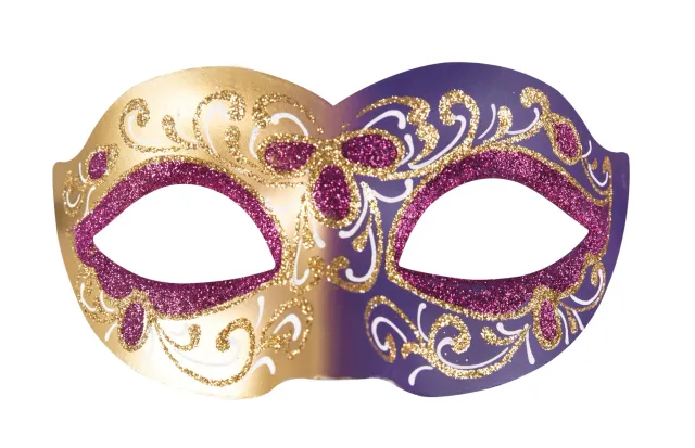 P'tit Clown 23403 maschera veneziana viola e oro