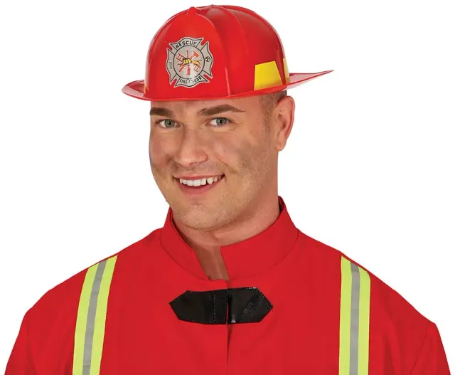 Guirca Casco Pompiere accessorio rosso taglia unica adulto