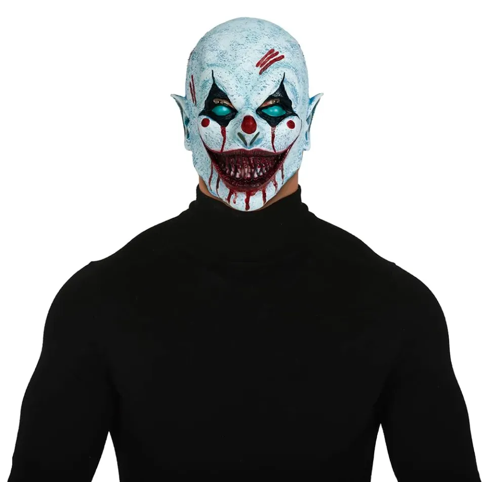 Fiestas Guirca Clown Spaventoso maschera testa intera adulto