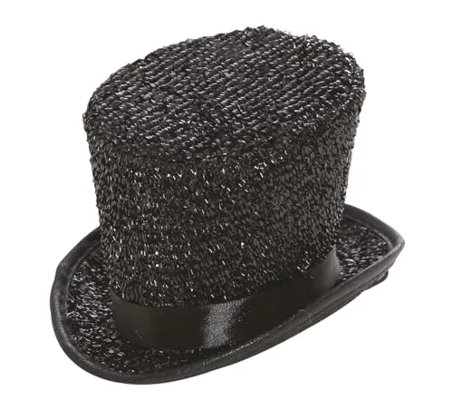 Fiestas Guirca Mini Cilindro cappello nero glitter adulto