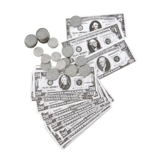 P'tit Clown Set Monete e Banconote Dollari Finti 66 pz