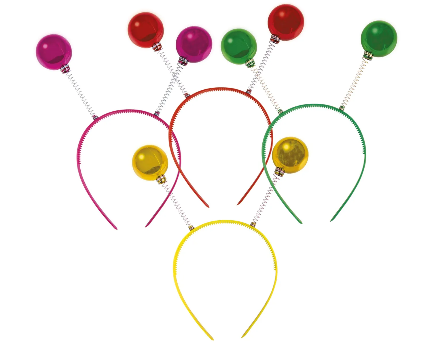 P'tit Clown 40393 Cerchietto a Sfere Festa Oro Rosa Rosso Verde