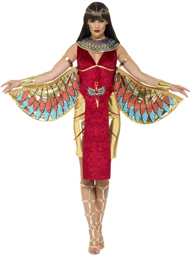 Smiffys Egyptian Goddess costume donna rosso con ali M