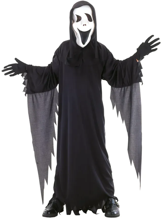 P'tit Clown costume fantasma bambino nero S con maschera