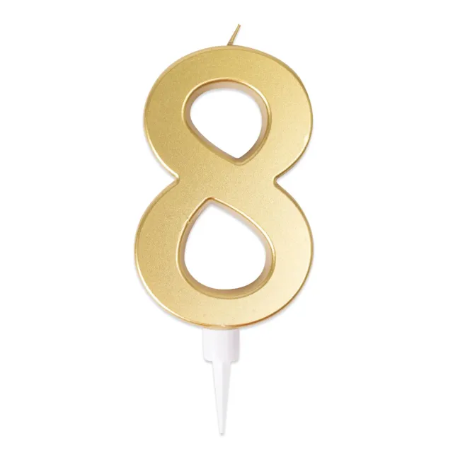 P'tit Clown gigante candela numero 8 oro 13 cm