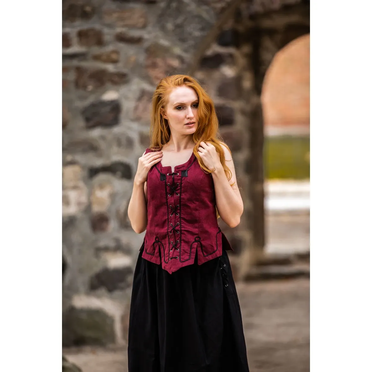 La Bottega di Merlino gilet corpetto Selma costume rosso