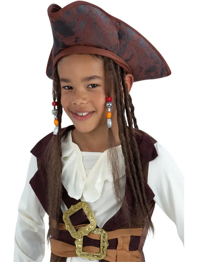Smiffys Pirate Hat cappello pirata bambino con dreadlocks