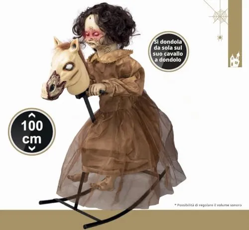 P'tit Clown 17121 animatronic bambina cavallo dondolo 100 cm