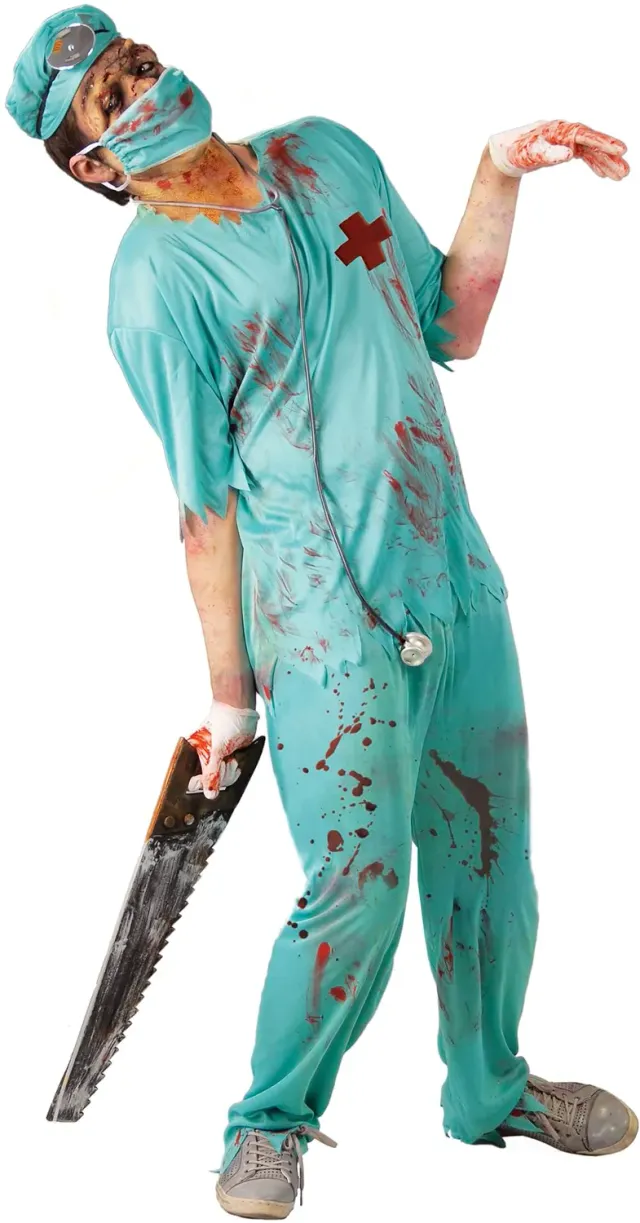Guirca Chirurgo Zombie costume adulto blu taglia M 48-50