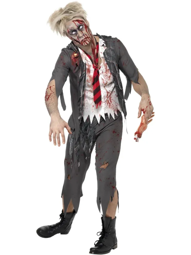 Smiffys Zombie Schoolboy costume zombie uomo L grigio
