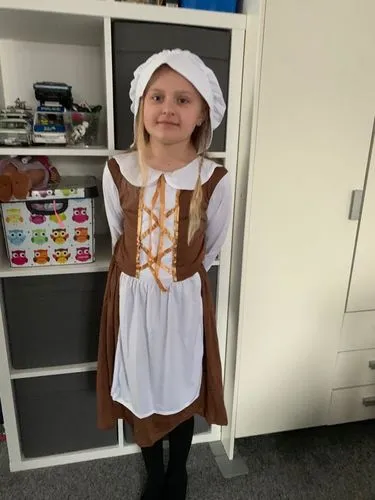 Smiffys Tudor costume bambina M 7-9 marrone storico