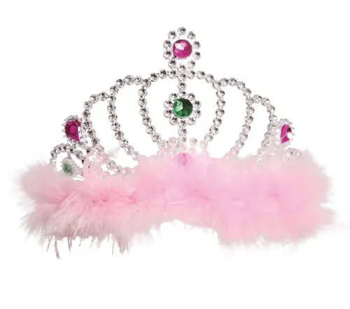 Guirca Corona Argento con Piume per Festa