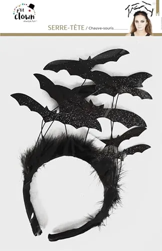 P'tit Clown Cerchietto Pipistrelli Nero Halloween Adulto