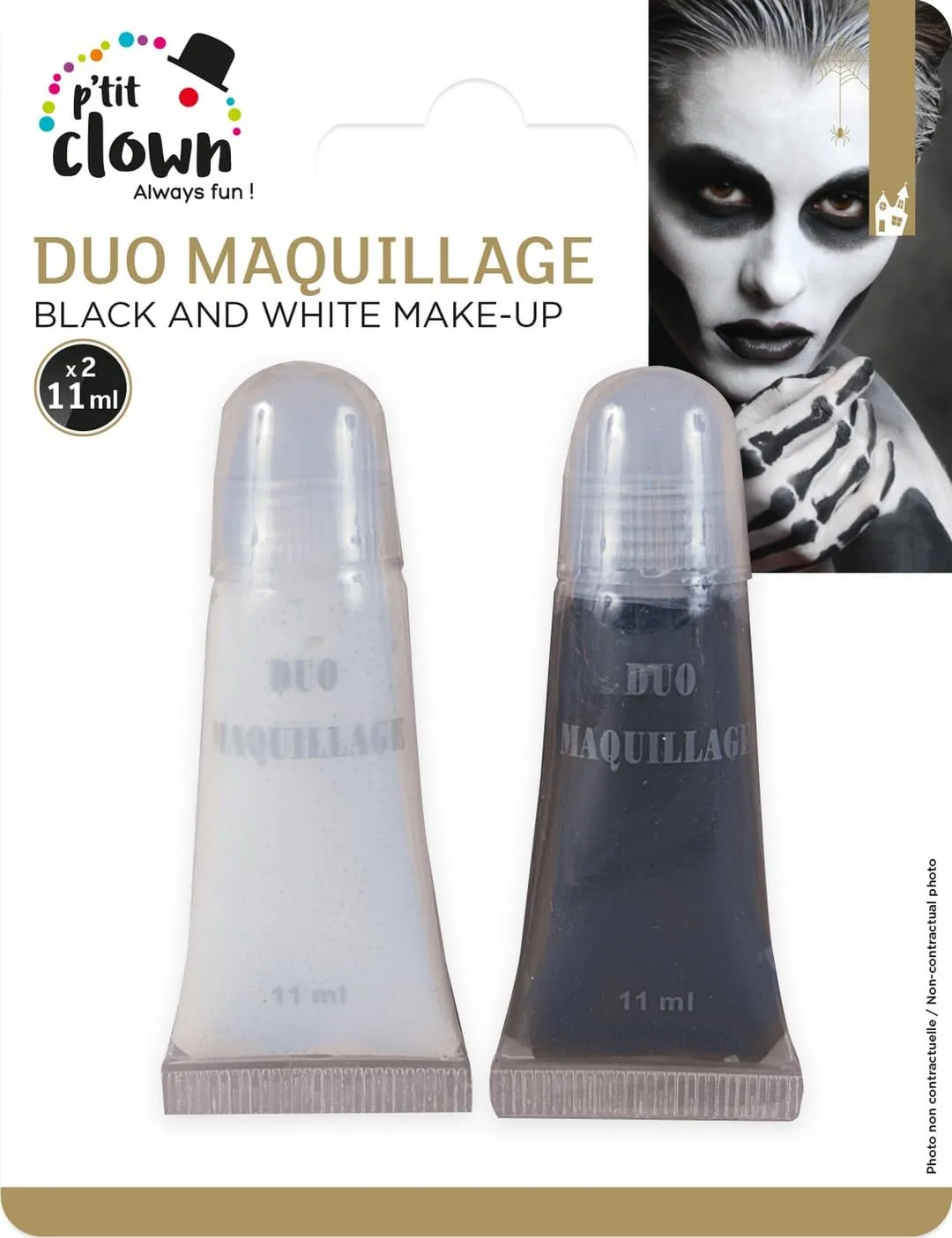 P'tit Clown 14500 trucco viso nero e bianco lavabile