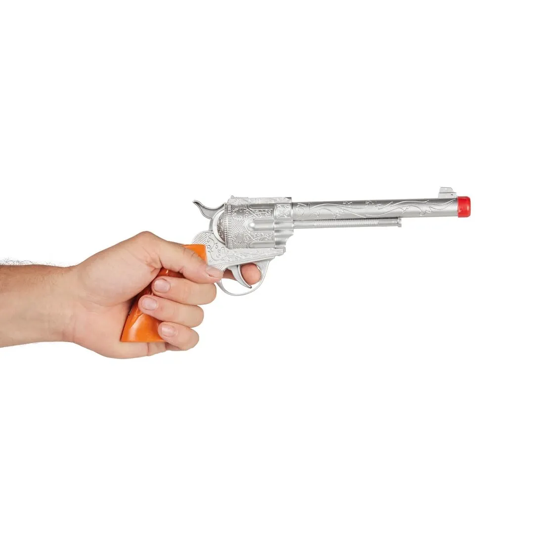 P'tit Clown Revolver Cowboy Finto 28 cm Argento Marrone