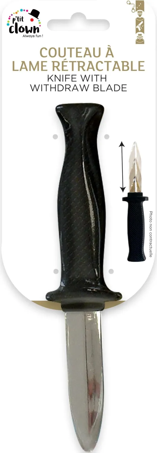 P'tit Clown 19059 coltello lama rientrante nero 18 cm