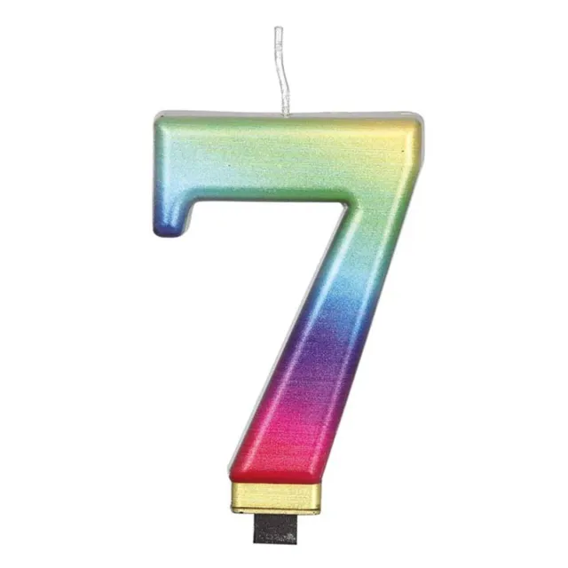 Guirca Candela Numero Torta Multicolore 8 cm