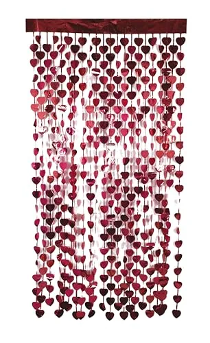 P'tit Clown tenda lamé cuori rossa 2 m decorazione
