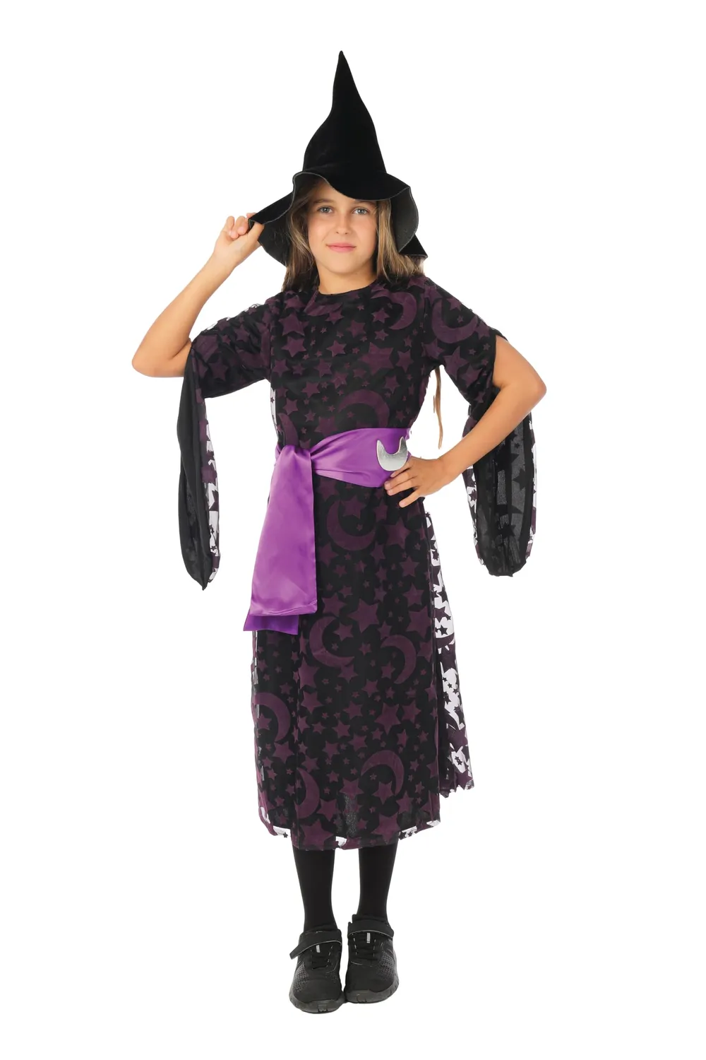 P'tit Clown Strega Costume Bambina 10-12 Anni Nero Viola