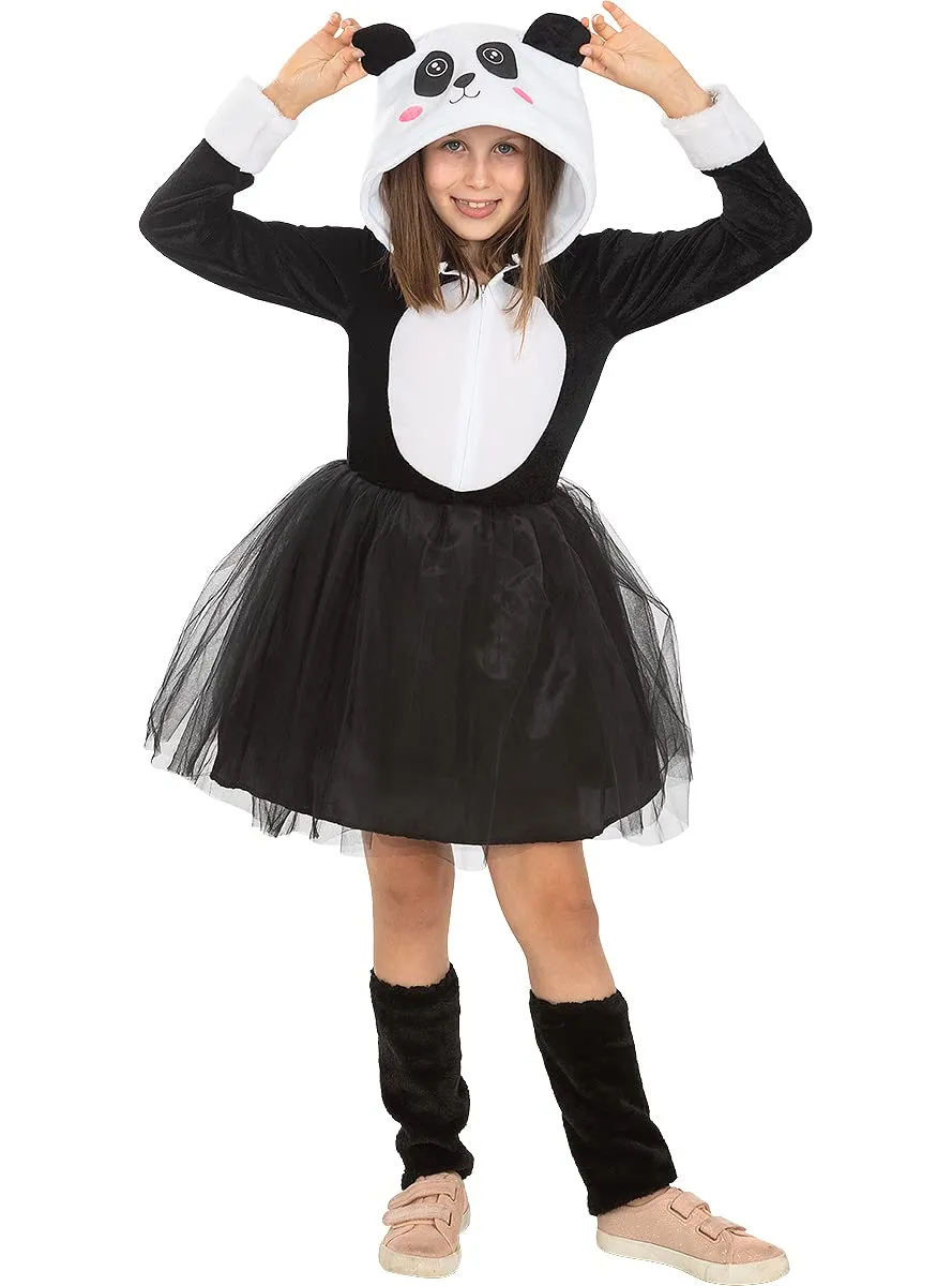 Funidelia costume panda bambina 7-9 anni nero animali