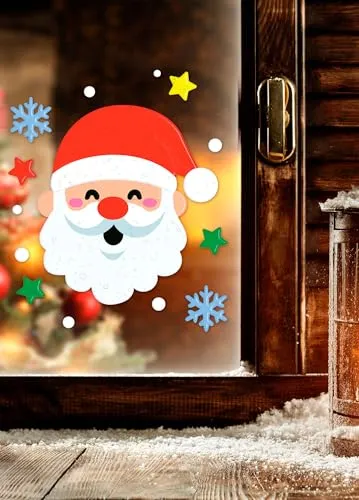 Fiestas Guirca Babbo Natale decorazione finestra gel 20x25 cm